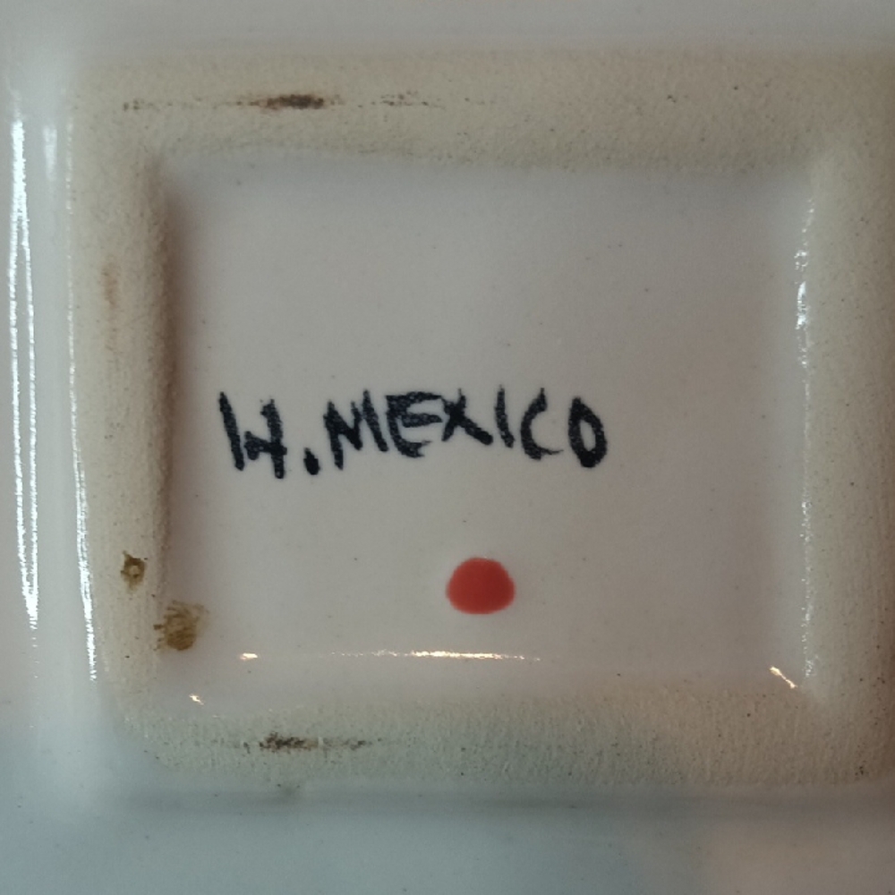 Colorful Ceramic Salt and Pepper Shakers with Tray Hand Painted In Mexico - Picture 3 of 9